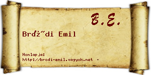 Bródi Emil névjegykártya