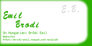 emil brodi business card